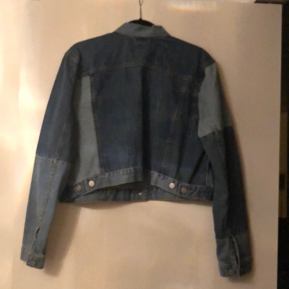 Gap Cropped Patchwork Denim Jacket - image 2